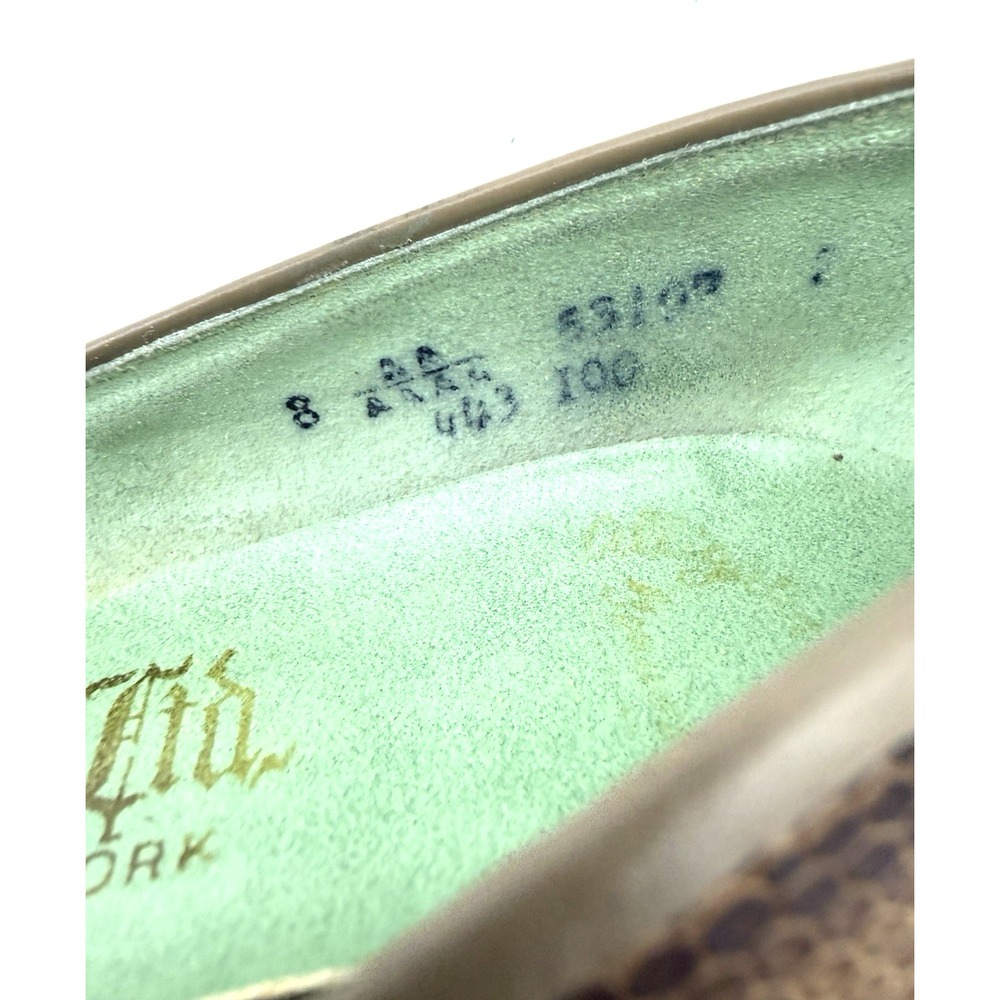 Tan Lizard Skin Pumps Size 8 AA by J Norman Ltd. Vintage 1950's 2 1/2" Heel - Picture 7 of 16